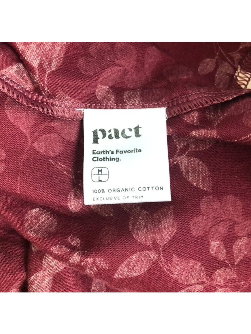 Pact Staycation Short Robe Berry Sprigs Size M/L - Picture 5 of 6
